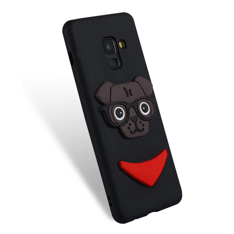 Cute 3D Puppy TPU Cover for Samsung Galaxy A8 (2018) - Black-5