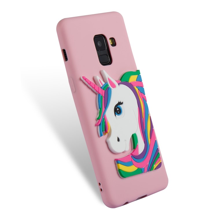 Lovely 3D Unicorn Soft TPU Phone Shell for Samsung Galaxy A8 (2018) - Pink-5