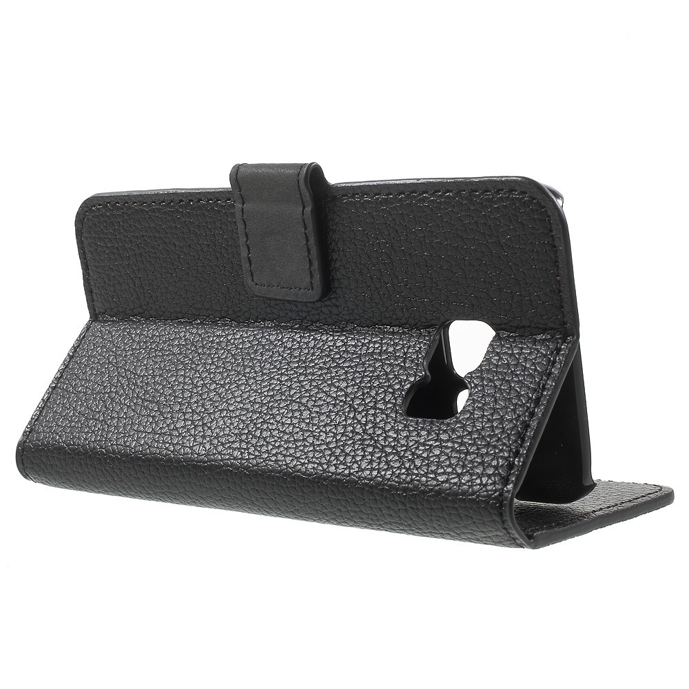 Litchi Wallet Stand Ledertasche Für Samsung Galaxy S7 - Schwarz