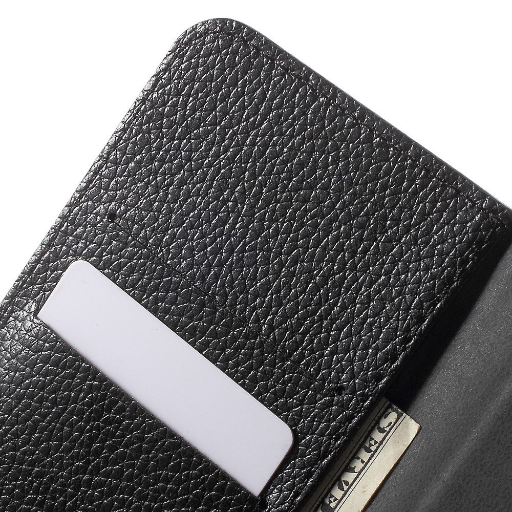 Litchi Wallet Stand Ledertasche Für Samsung Galaxy S7 - Schwarz