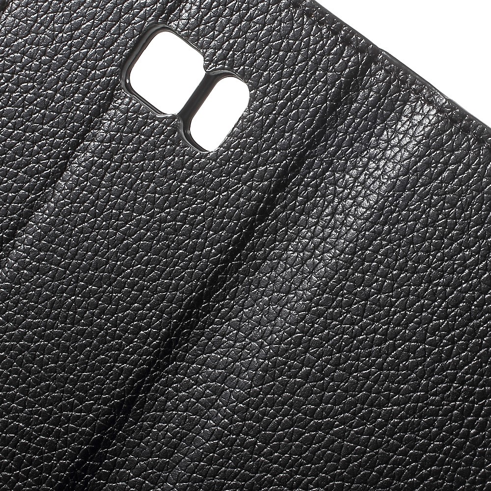 Litchi Wallet Stand Ledertasche Für Samsung Galaxy S7 - Schwarz