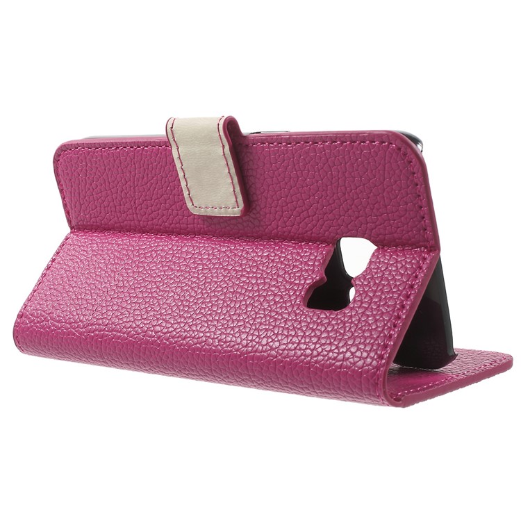 Litchi Wallet Stand Leather Cover for Samsung Galaxy S7 - Rose-3