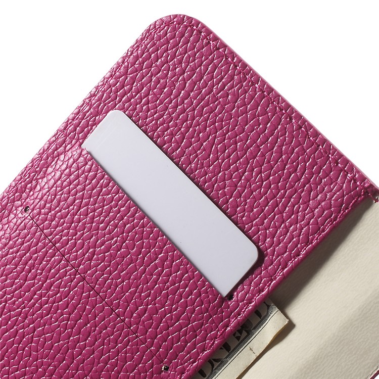Litchi Wallet Stand Leather Cover for Samsung Galaxy S7 - Rose-6