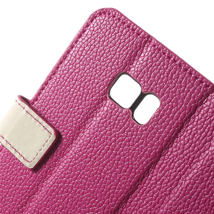 Litchi Wallet Stand Leather Cover for Samsung Galaxy S7 - Rose-7