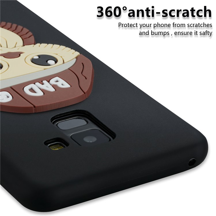 For Samsung Galaxy A8 (2018) Cute 3D Male Owl in Hat TPU Protection Case - Black-3
