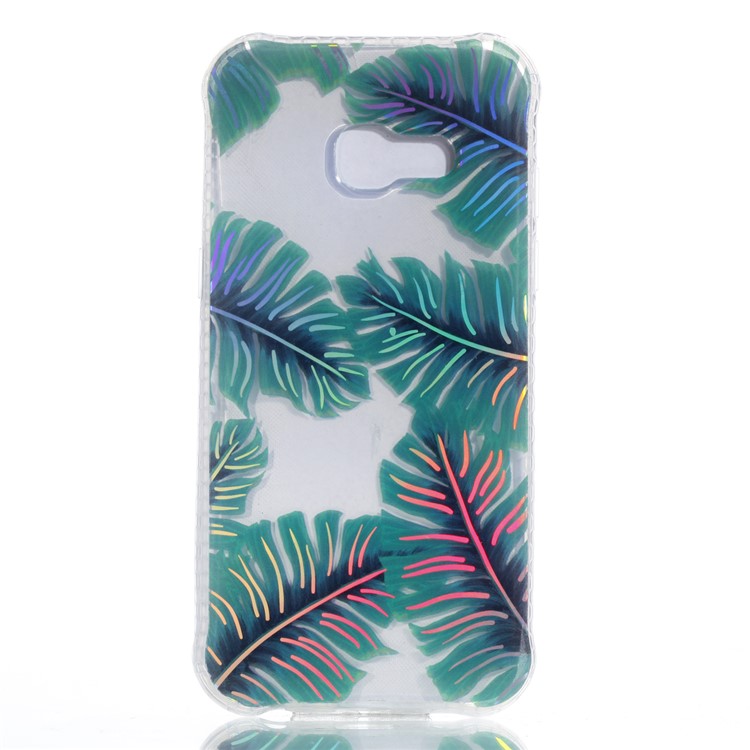 Electroplating IMD Shockproof TPU Cover for Samsung Galaxy A3 (2017) - Green Leaves-2