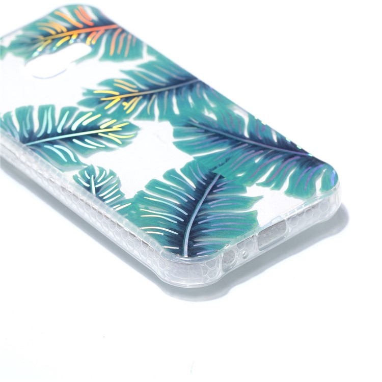 Electroplating IMD Shockproof TPU Cover for Samsung Galaxy A3 (2017) - Green Leaves-4