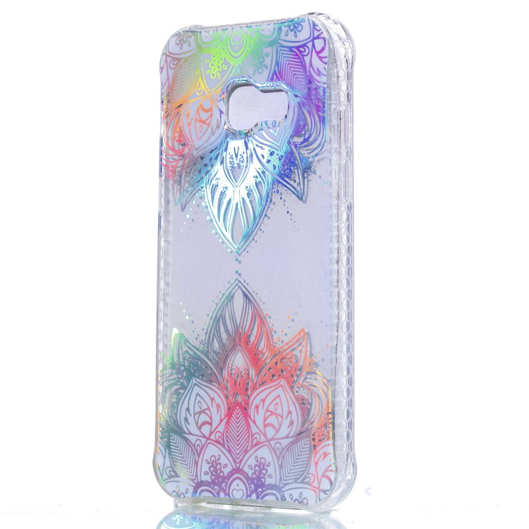 Electroplating IMD Shockproof TPU Mobile Case for Samsung Galaxy A3 (2017) - Colorized Flower-3