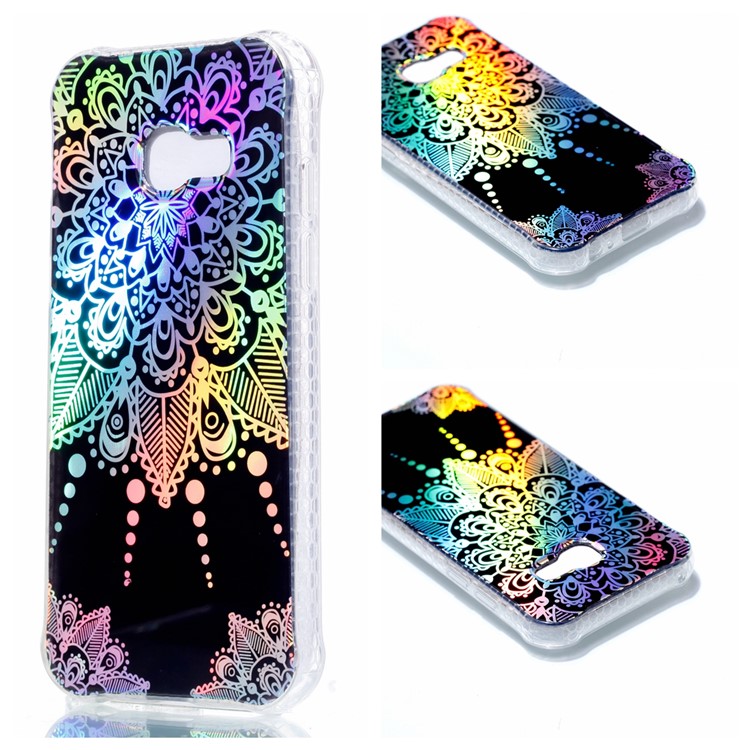 Electroplating IMD Shockproof TPU Phone Casing for Samsung Galaxy A3 (2017) - Mandala Flower-1