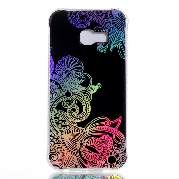 Electroplating IMD Shockproof TPU Phone Shell for Samsung Galaxy A3 (2017) - Plant Pattern-2