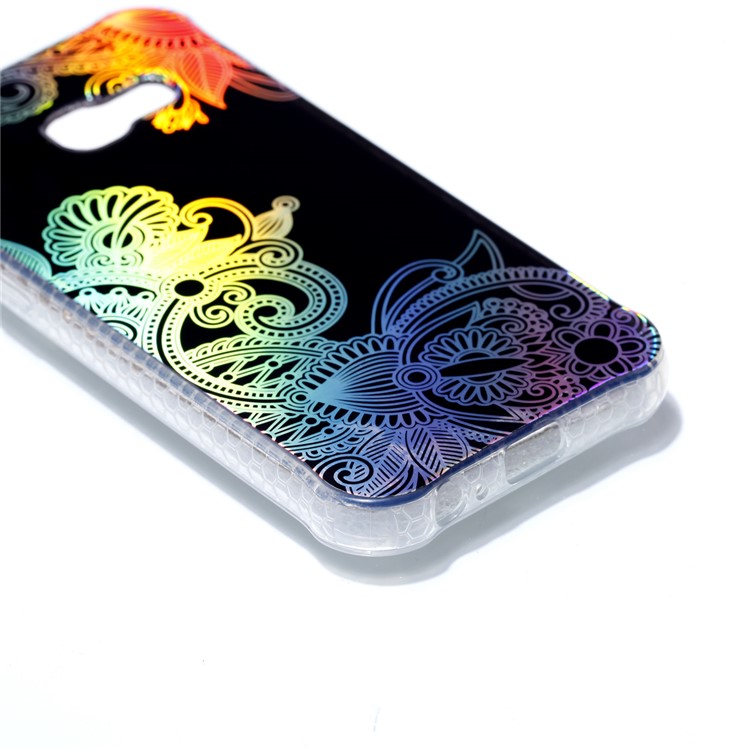 Electroplating IMD Shockproof TPU Phone Shell for Samsung Galaxy A3 (2017) - Plant Pattern-4