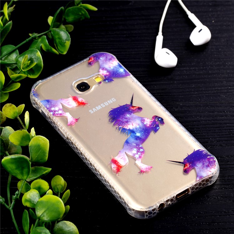 Electroplating IMD Shockproof TPU Cell Phone Cover for Samsung Galaxy A3 (2017) - Unicorns-6