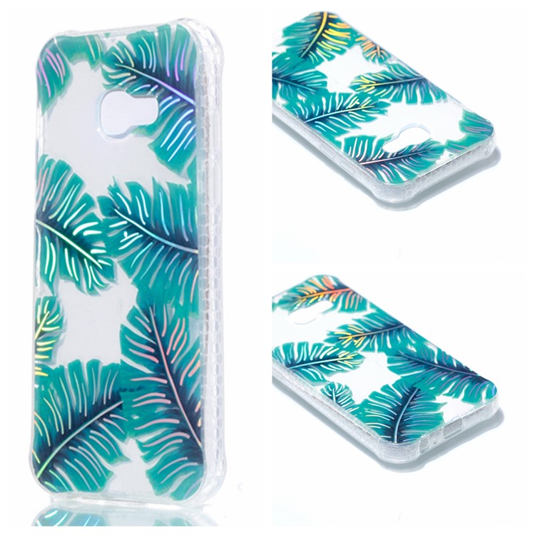 Electroplating IMD Shockproof TPU Case for Samsung Galaxy A5 (2017) SM-A520 - Green Leaves-1