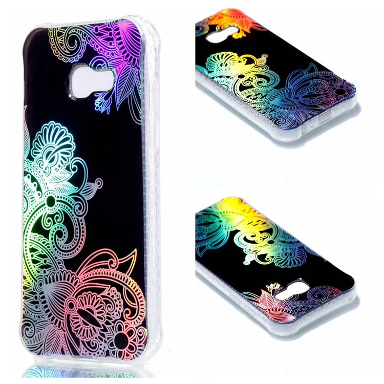 Electroplating IMD Shockproof TPU Case Accessory for Samsung Galaxy A5 (2017) SM-A520 - Plant Pattern-1