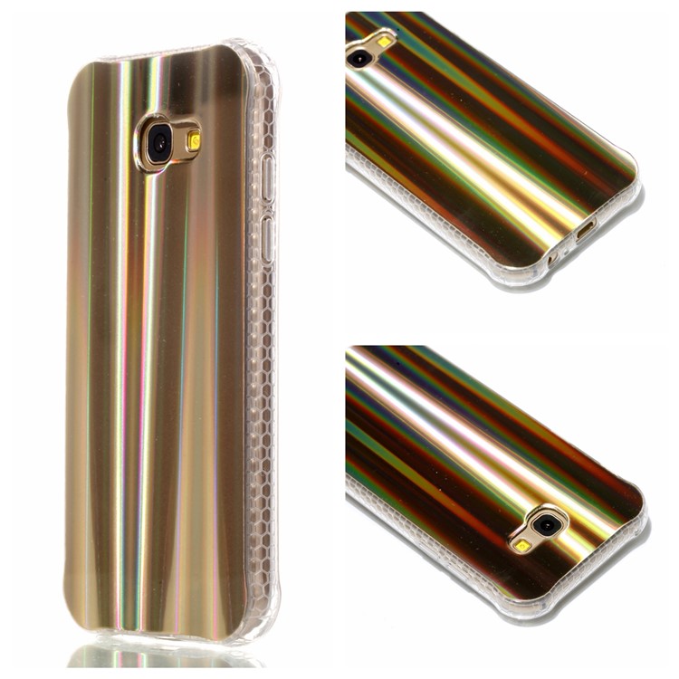 

Electroplating IMD Shockproof TPU Gel Case for Samsung Galaxy A5 (2017) SM-A520 - Gold Vertical Stripes