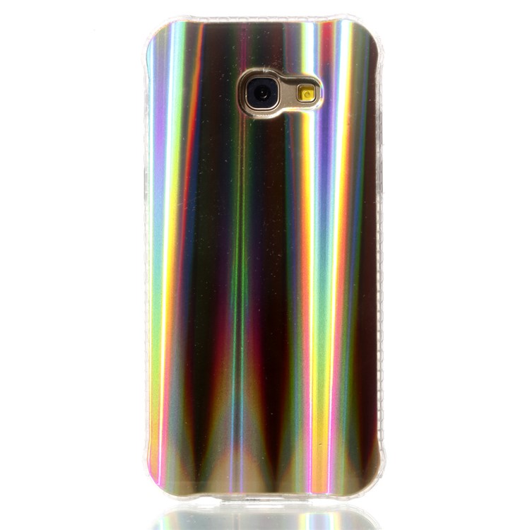 Electroplating IMD Shockproof TPU Gel Case for Samsung Galaxy A5 (2017) SM-A520 - Gold Vertical Stripes-2