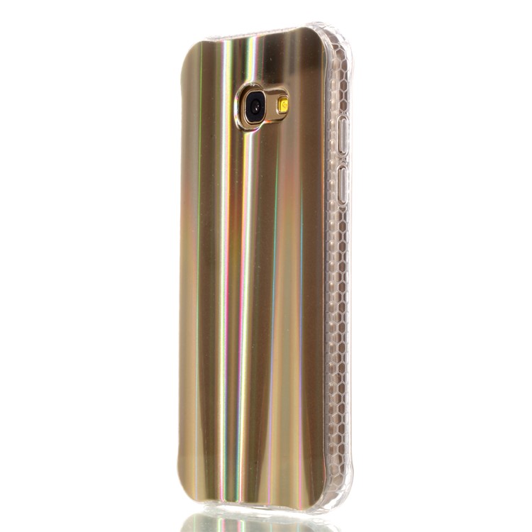 Electroplating IMD Shockproof TPU Gel Case for Samsung Galaxy A5 (2017) SM-A520 - Gold Vertical Stripes-3