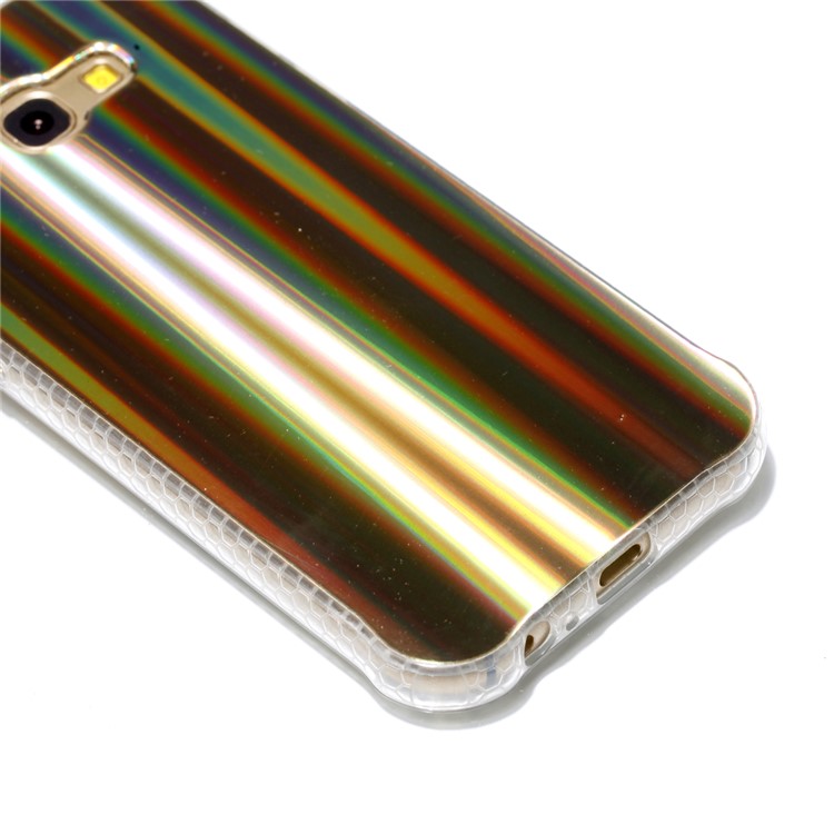 Electroplating IMD Shockproof TPU Gel Case for Samsung Galaxy A5 (2017) SM-A520 - Gold Vertical Stripes-4