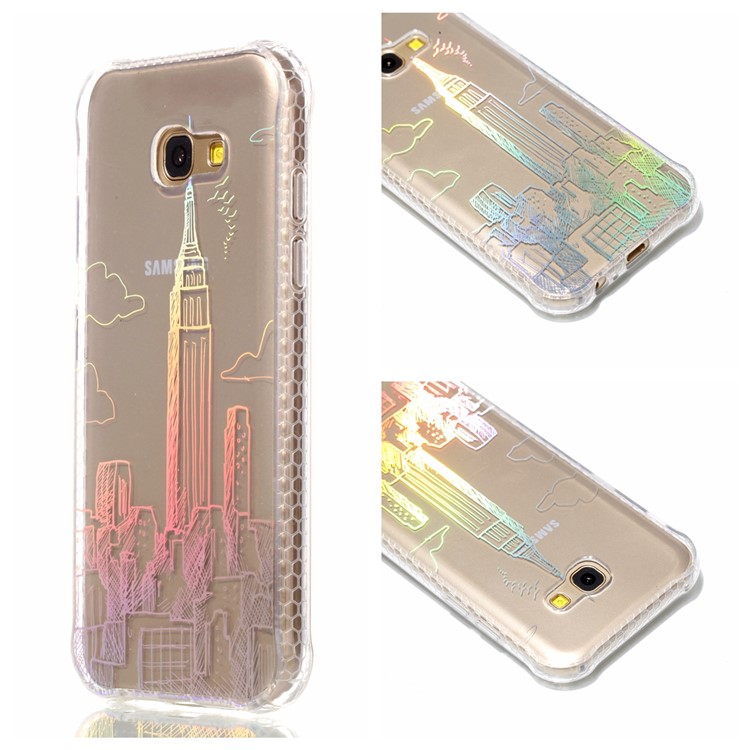 Electroplating IMD Shockproof TPU Flexible Case for Samsung Galaxy A5 (2017) SM-A520 - Buildings-1