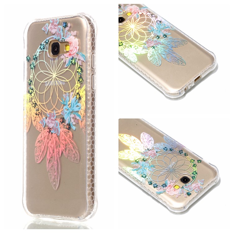 Plated IMD Shockproof TPU Case for Samsung Galaxy A5 (2017) SM-A520 - Flower Windbell-1