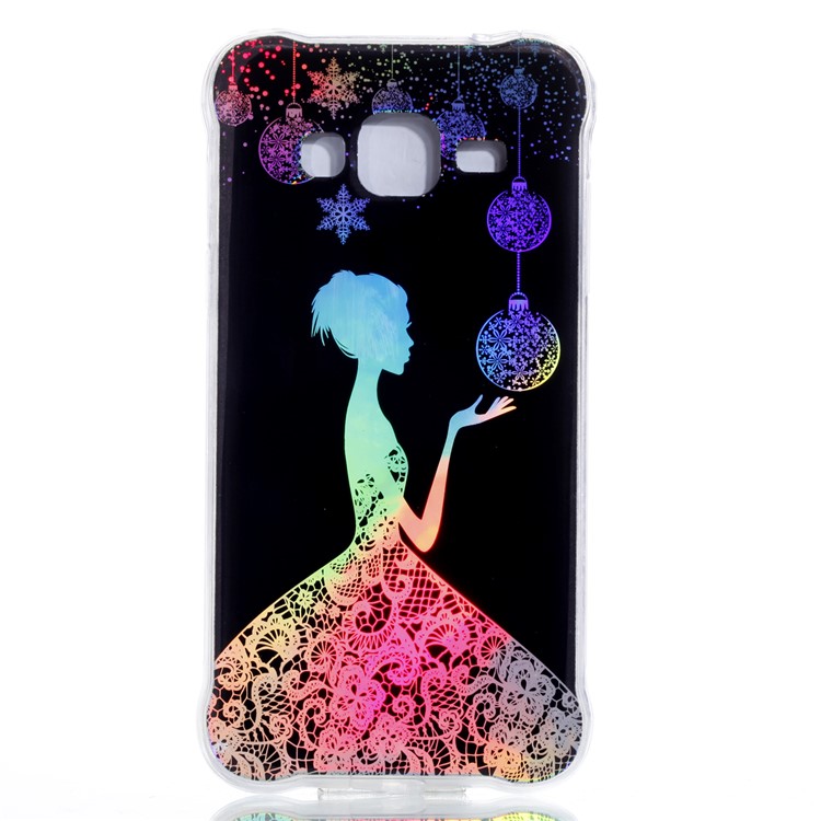 Plated IMD Drop-proof TPU Gel Cell Phone Case for Samsung Galaxy J3 (2016) / J3 - Pretty Girl-2