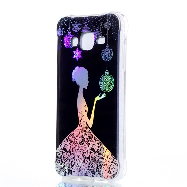 Plated IMD Drop-proof TPU Gel Cell Phone Case for Samsung Galaxy J3 (2016) / J3 - Pretty Girl-3