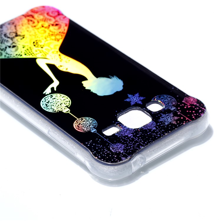 Plated IMD Drop-proof TPU Gel Cell Phone Case for Samsung Galaxy J3 (2016) / J3 - Pretty Girl-5