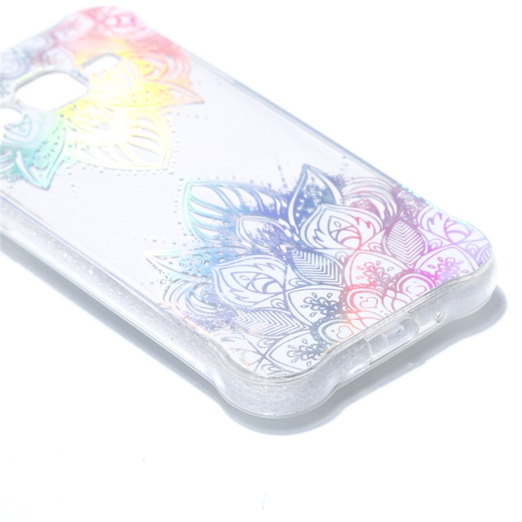 Plated IMD Drop-proof TPU Protection Casing for Samsung Galaxy J3 (2016) / J3 - Colorized Flower-4