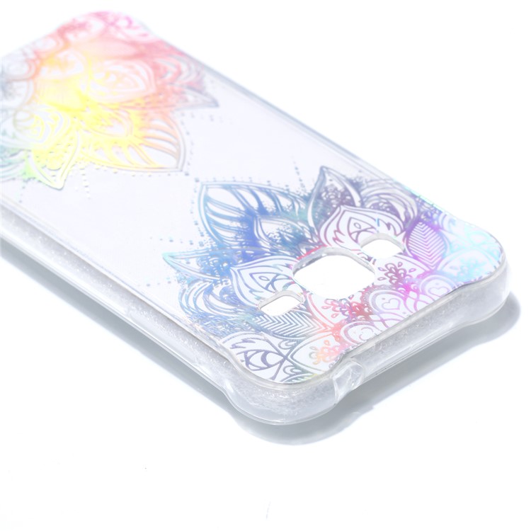 Plated IMD Drop-proof TPU Protection Casing for Samsung Galaxy J3 (2016) / J3 - Colorized Flower-5