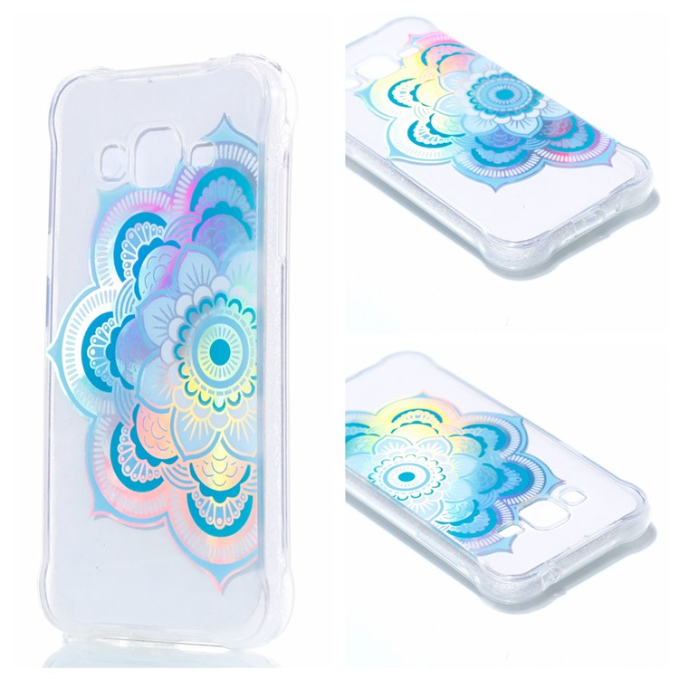 Plated IMD Drop-proof TPU Protection Shell for Samsung Galaxy J3 (2016) / J3 - Blue Mandala-1