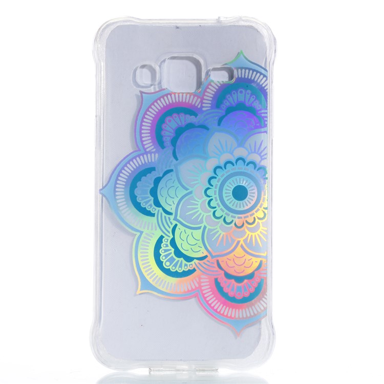 Plated IMD Drop-proof TPU Protection Shell for Samsung Galaxy J3 (2016) / J3 - Blue Mandala-2