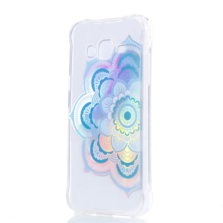 Plated IMD Drop-proof TPU Protection Shell for Samsung Galaxy J3 (2016) / J3 - Blue Mandala-3