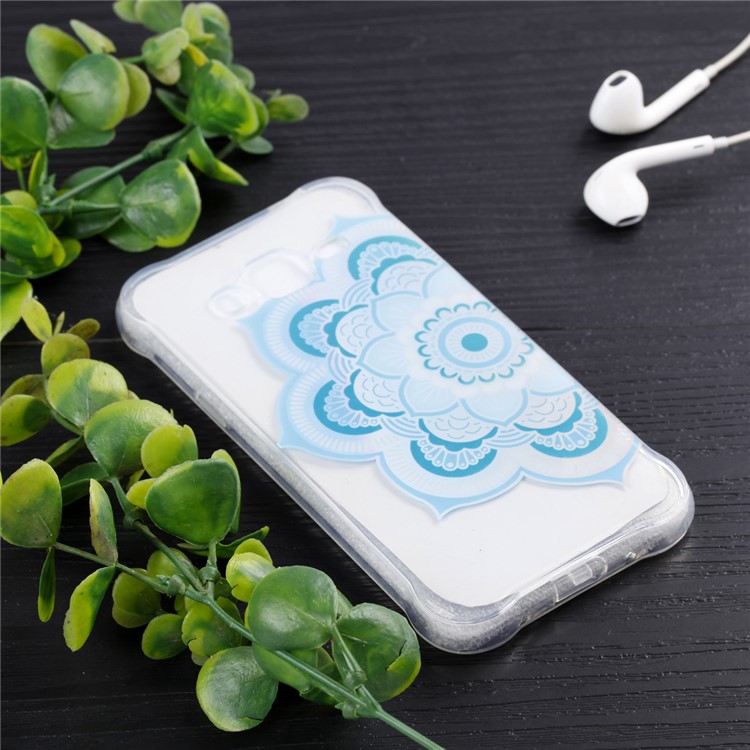 Plated IMD Drop-proof TPU Protection Shell for Samsung Galaxy J3 (2016) / J3 - Blue Mandala-6