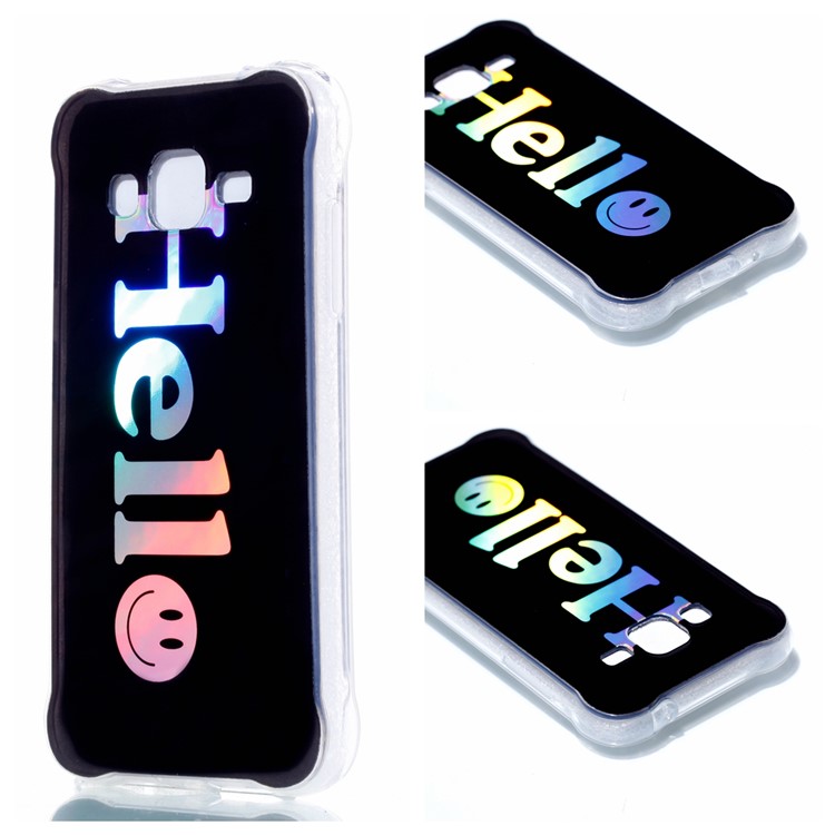 Plated IMD Drop-proof TPU Protective Cover for Samsung Galaxy J3 (2016) / J3 - Hello-1