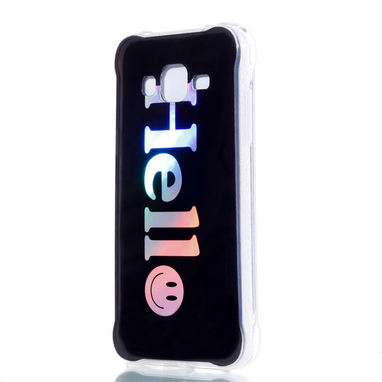 Plated IMD Drop-proof TPU Protective Cover for Samsung Galaxy J3 (2016) / J3 - Hello-3