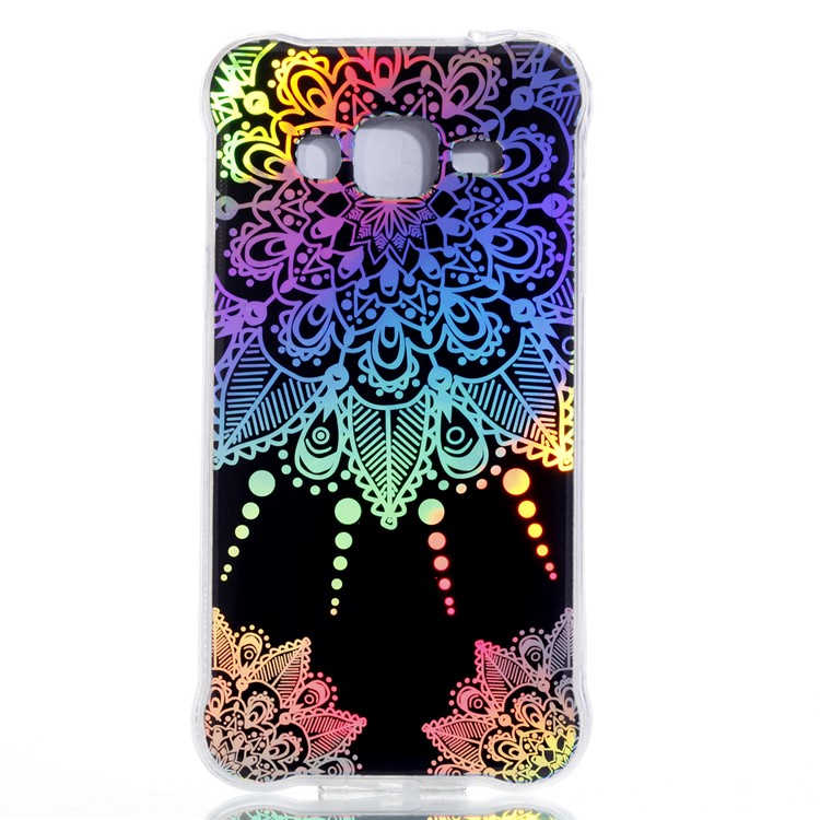 Plated IMD Drop-proof TPU Protective Case for Samsung Galaxy J3 (2016) / J3 - Mandala Flower-2