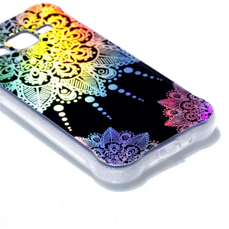 Plated IMD Drop-proof TPU Protective Case for Samsung Galaxy J3 (2016) / J3 - Mandala Flower-4