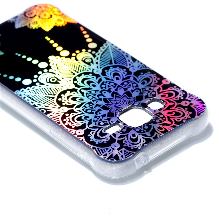 Plated IMD Drop-proof TPU Protective Case for Samsung Galaxy J3 (2016) / J3 - Mandala Flower-5