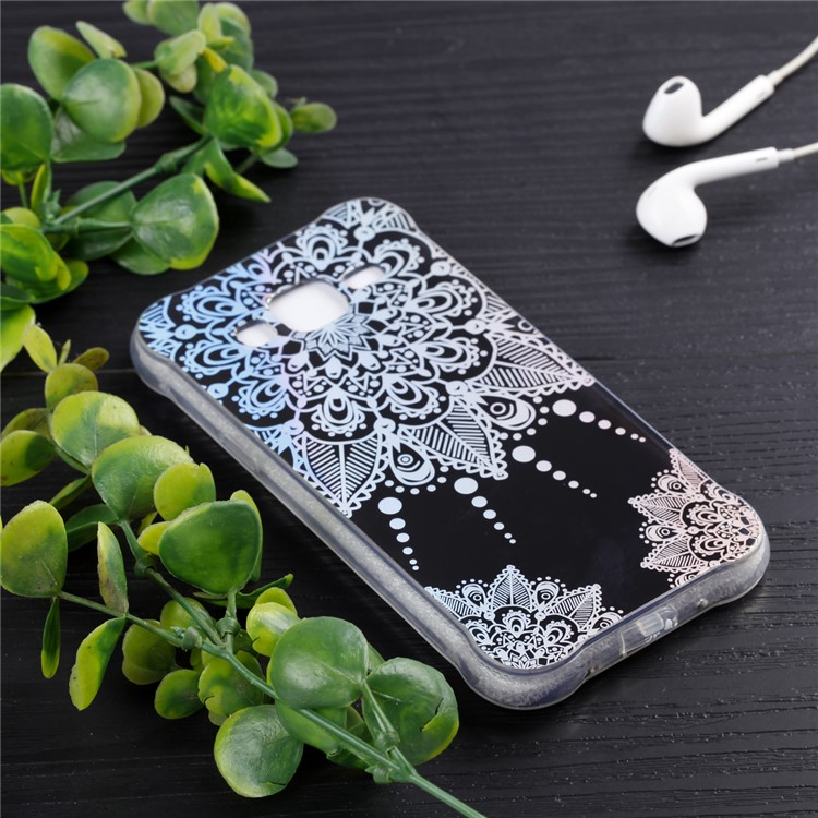 Plated IMD Drop-proof TPU Protective Case for Samsung Galaxy J3 (2016) / J3 - Mandala Flower-6