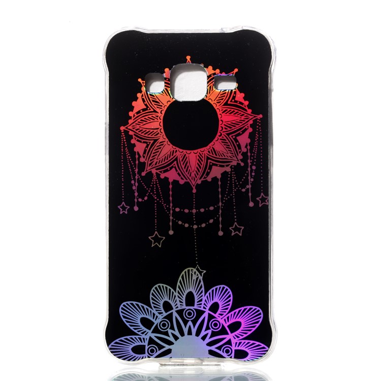 Plated IMD Drop-proof TPU Phone Accessory Case for Samsung Galaxy J3 (2016) / J3 - Flower Pendant-2