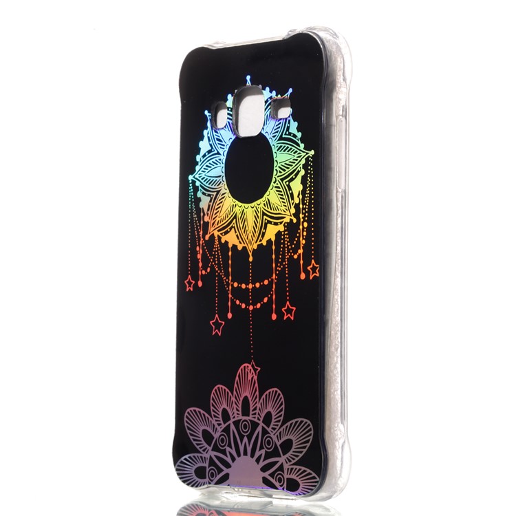 Plated IMD Drop-proof TPU Phone Accessory Case for Samsung Galaxy J3 (2016) / J3 - Flower Pendant-3