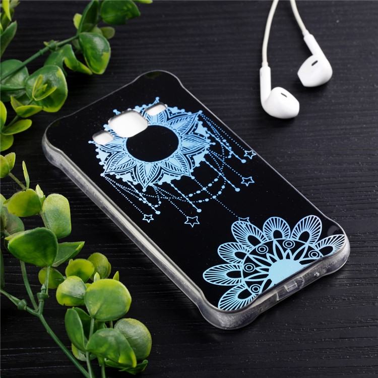 Plated IMD Drop-proof TPU Phone Accessory Case for Samsung Galaxy J3 (2016) / J3 - Flower Pendant-6