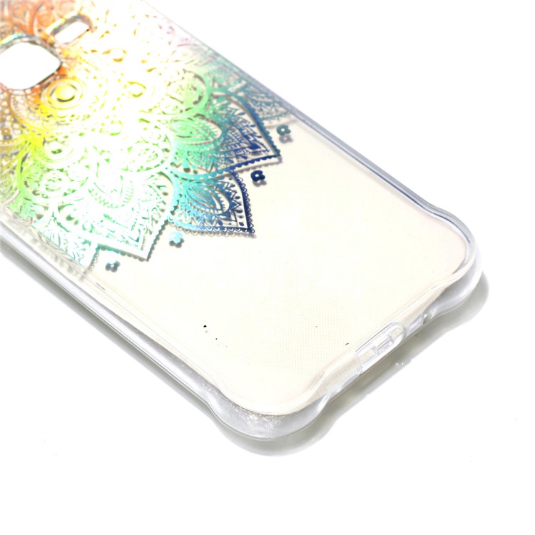 Plated IMD Drop-proof TPU Mobile Phone Shell for Samsung Galaxy J3 (2016) / J3 - Henna Flower-4