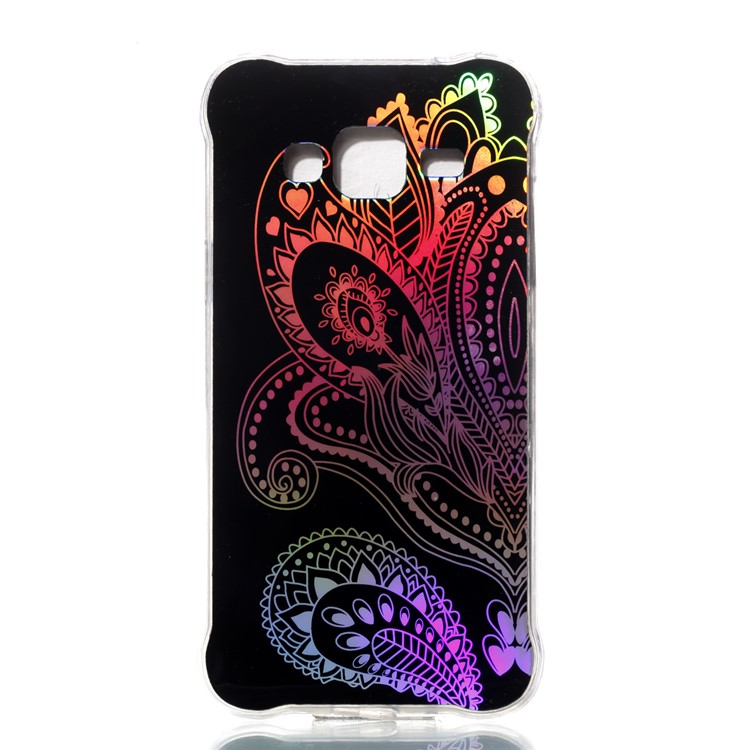 Plated IMD Drop-proof TPU Gel Shell Case for Samsung Galaxy J3 (2016) / J3 - Paisley Pattern-2