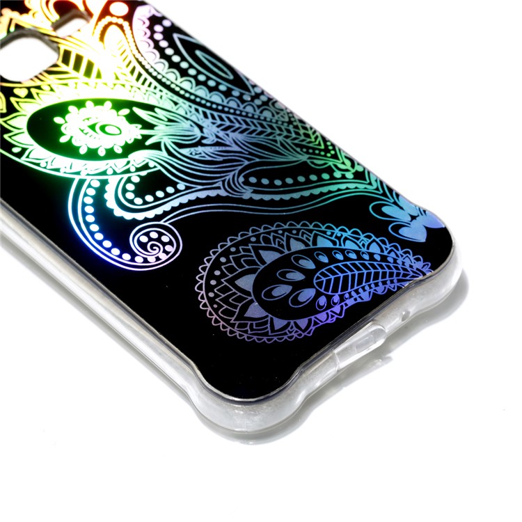Plated IMD Drop-proof TPU Gel Shell Case for Samsung Galaxy J3 (2016) / J3 - Paisley Pattern-3