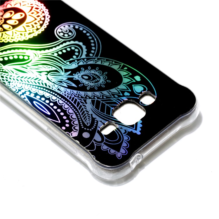 Plated IMD Drop-proof TPU Gel Shell Case for Samsung Galaxy J3 (2016) / J3 - Paisley Pattern-4