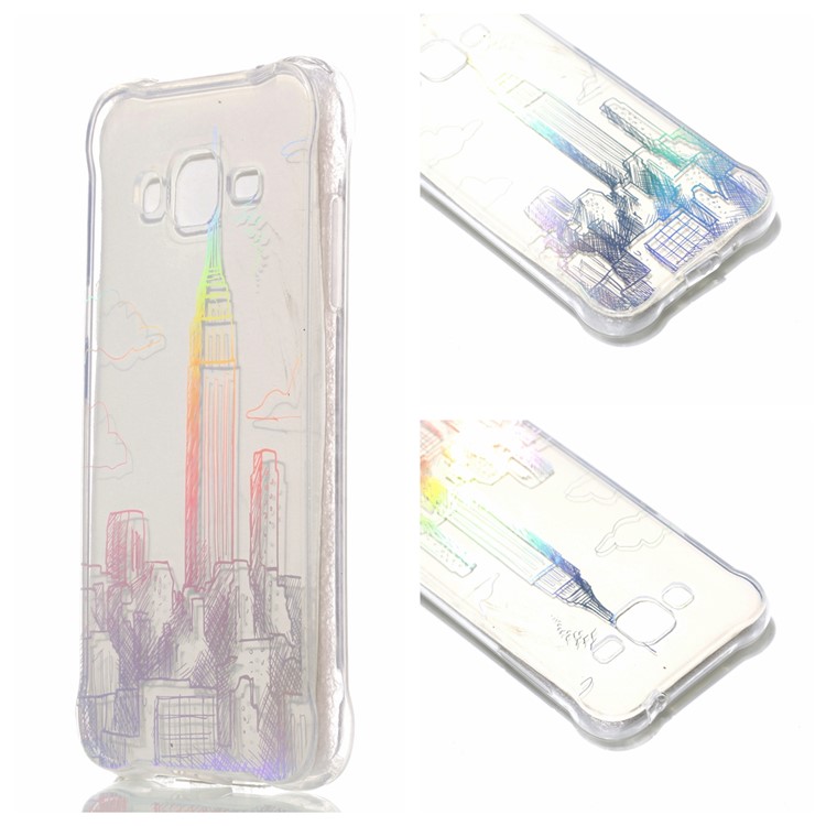 Plated IMD Drop-proof TPU Cover for Samsung Galaxy J3 (2016) / J3 - Buildings-1