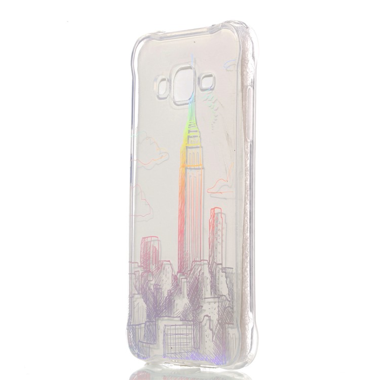 Plated IMD Drop-proof TPU Cover for Samsung Galaxy J3 (2016) / J3 - Buildings-3