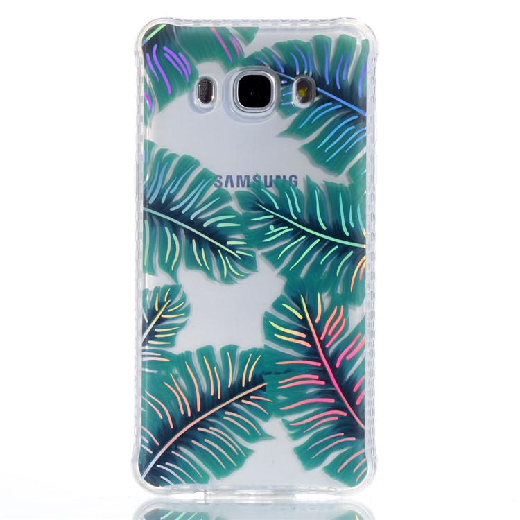 Electroplated IMD Pattern TPU Mobile Case for Samsung Galaxy J5 (2016) J510 - Green Leaves-2