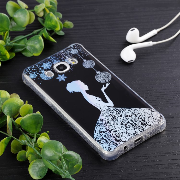 For Samsung Galaxy J5 (2016) J510 Electroplated IMD Pattern TPU Phone Case Accessory - Elegant Lady-6